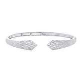 1.34ct 14k White Gold Diamond Pave Bangle